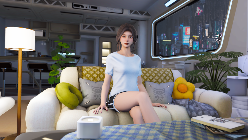4D, SoulLink’s AI companion character, in her living space